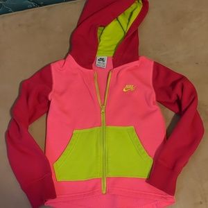 Girls Nike hoodie neon pink